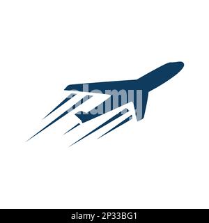 volata blu manovra icona vettore logo aereo illustrazioni Illustrazione Vettoriale