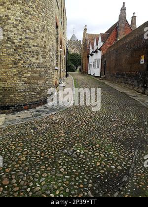 Una tradizionale scena di strada a Rye, Sussex orientale. Foto Stock