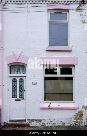 10 Admiral Grove, è una casa a Toxteth, Liverpool, Inghilterra, dove il batterista Ringo Starr visse per vent'anni prima dei Beatles Foto Stock