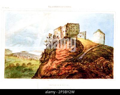 Penline Castle dal libro ' escursioni descrittive attraverso il Galles del Sud e Monmouthshire. Nel 1804, e le quattro estati precedenti ' Volume 1 di Edward Donovan, 1768-1837. Data di pubblicazione 1805 stampato per l'autore da Rivington, ecc, Londra Foto Stock