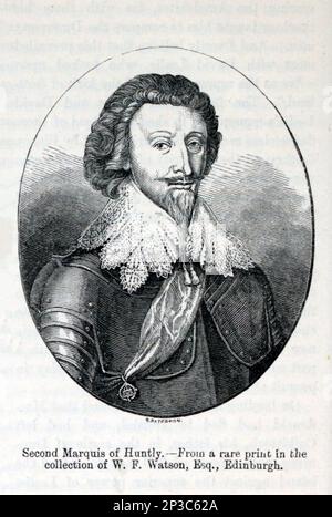 George Gordon, 2nd Marchese di Huntly (1592 – Marzo 1649), dal libro 'Una storia delle Highlands scozzesi, dei clan delle Highland e dei reggimenti delle Highland' Volume 1 di Maclauchlan, Thomas, 1816-1886; Wilson, John, 1785-1854; Keltie, John Scott, Sir, 1840-1927 Data di pubblicazione 1875 editore Edinburgh ; Londra : A. Fullarton Foto Stock