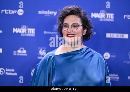 L'umorista Dena Vahdani ha illustrato nella 12th edizione della cerimonia di premiazione del film 'Magritte du Cinema', sabato 04 marzo 2023, a Bruxelles. I premi sono premiati ai film dei produttori belgi di lingua francese. FOTO DI BELGA LAURIE DIEFFEMBACQ Foto Stock