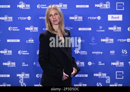 L'attrice Sandrine Kiberlin ha raffigurato durante l'edizione 12th della cerimonia di premiazione del film 'Magritte du Cinema', sabato 04 marzo 2023, a Bruxelles. I premi sono premiati ai film dei produttori belgi di lingua francese. FOTO DI BELGA LAURIE DIEFFEMBACQ Foto Stock