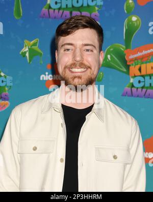 Los Angeles, California, Stati Uniti. 04th Mar, 2023. MrBeast partecipa ai Kids' Choice Awards 2023 di Nickelodeon al Microsoft Theater il 04 marzo 2023 a Los Angeles, California. Credit: Jeffrey Mayer/JTM Photos/Media Punch/Alamy Live News Foto Stock