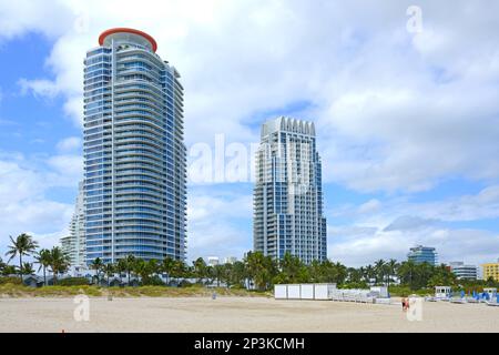 Continuum (South e North Towers) a South Beach, grattacieli residenziali a Miami Beach, Florida Foto Stock