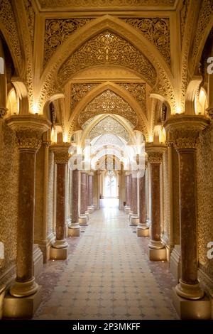 Interno del Palazzo Monserrate, Sintra, Regione di Lisbona, Portogallo, Europa Foto Stock