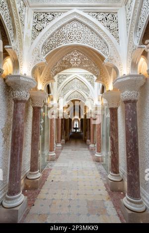 Interno del Palazzo Monserrate, Sintra, Regione di Lisbona, Portogallo, Europa Foto Stock