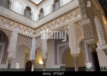 Royal Alcazar,'Patio de las Muñecas',Cortile dei polsi,Sevilla,Andalucia,Spagna Foto Stock