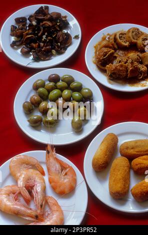 Málaga.Andalusia. Spagna: Tapas, nel bar Antigua Casa Guardia. In via Alameda principale 18. Dal 1840 Foto Stock