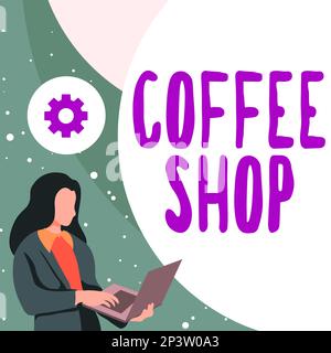 Scrittura visualizzazione testo Coffee Shop. Un piccolo ristorante informale che serve caffè e spuntini leggeri Foto Stock