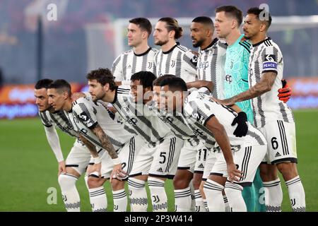 Roma, . 05th Mar, 2023. Roma, Italia 05.03.2023: Squadra Juventus in Serie Una partita di calcio tra AS Roma vs FC Juventus Torino allo Stadio Olimpico del 05 marzo 2023 a Roma. Credit: Independent Photo Agency/Alamy Live News Foto Stock