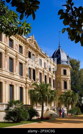 Palacio Duque de Abrantes (sede della Scuola reale Andalusa di Arte Equestre Real Escuela Andaluza del Arte ecuestre), Jerez de la Frontera Foto Stock