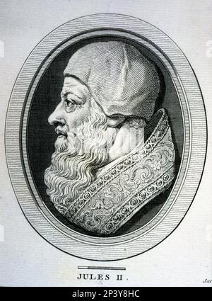 Giulio II, nome secolare Giuliano della Rovere (1443 - 1513). Papa tra il 1503 e il 1513. Incisione. Foto Stock