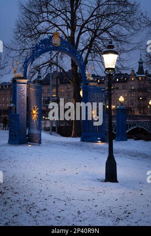 Blå porten a Stoccolma, Svezia Foto Stock