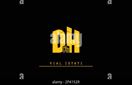 Real Estate lettere iniziali Monogramma logo DH , HD Illustrazione Vettoriale