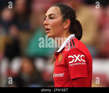 Leigh, Regno Unito. 5th Mar, 2023. Katie Zelem del Manchester United durante la partita della fa Women's Super League al Leigh Sports Village di Leigh. Il credito dell'immagine dovrebbe essere: Gary Oakley/Sportimage Credit: Sportimage/Alamy Live News Foto Stock