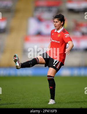 Leigh, Regno Unito. 5th Mar, 2023. Lucia Garcia del Manchester United durante la partita fa Women's Super League al Leigh Sports Village, Leigh. Il credito dell'immagine dovrebbe essere: Gary Oakley/Sportimage Credit: Sportimage/Alamy Live News Foto Stock