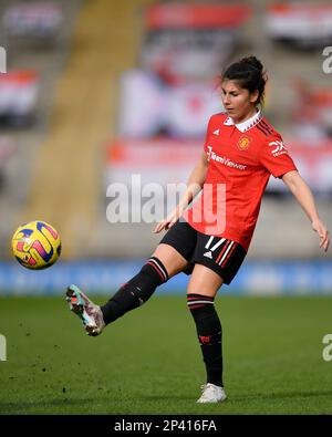 Leigh, Regno Unito. 5th Mar, 2023. Lucia Garcia del Manchester United durante la partita fa Women's Super League al Leigh Sports Village, Leigh. Il credito dell'immagine dovrebbe essere: Gary Oakley/Sportimage Credit: Sportimage/Alamy Live News Foto Stock