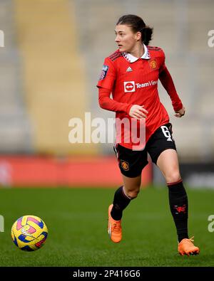 Leigh, Regno Unito. 5th Mar, 2023. Hannah Blundell del Manchester United durante la partita della fa Women's Super League al Leigh Sports Village, Leigh. Il credito dell'immagine dovrebbe essere: Gary Oakley/Sportimage Credit: Sportimage/Alamy Live News Foto Stock