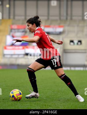 Leigh, Regno Unito. 5th Mar, 2023. Lucia Garcia del Manchester United durante la partita fa Women's Super League al Leigh Sports Village, Leigh. Il credito dell'immagine dovrebbe essere: Gary Oakley/Sportimage Credit: Sportimage/Alamy Live News Foto Stock