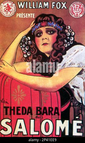 1918 , USA : la celebre attrice del film silente THEDA BARA ( Theodosia Burr Goodman , 1885 - 1955 ) , anagramma della morte araba , a SALOME ( Salomè ) di J. Gordon Edwards . Pubblicità originale francese poster - CINEMA MUTO - FILM - antico Egypt - antico Egitto - film storico - VAMP - DIVA - DIVINA - locandina - Pubblicità --- Archivio GBB Foto Stock