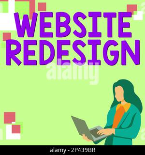 Testo che mostra ispirazione Sito web Redesign. Concetto che significa modernizzare l'miglioratore o evampire l'aspetto e l'atmosfera del tuo sito web Foto Stock