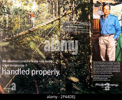 Ford Motor Company - Better Ideas - annuncio in una rivista NatGeo Ottobre 2001 Foto Stock