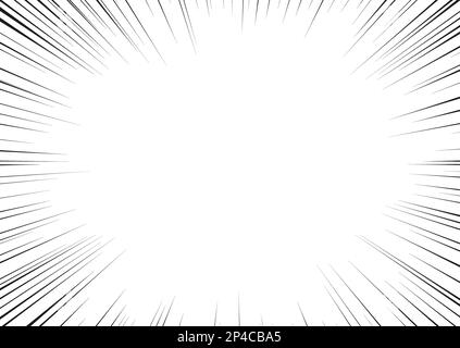 Linee radiali di velocità Manga per effetto fumetto. Illustrazione Vettoriale