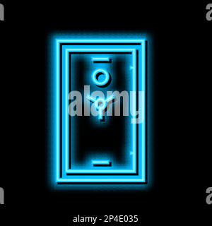 figura dell'icona di incandescenza al neon con protezione da pistola Illustrazione Vettoriale