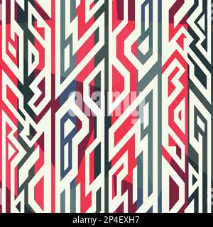 Motivo tribale rosso senza cuciture. Illustrazione Vettoriale