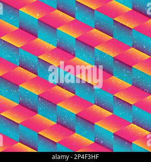 quadrati geometrici luminosi ripetizione senza giunture Illustrazione Vettoriale