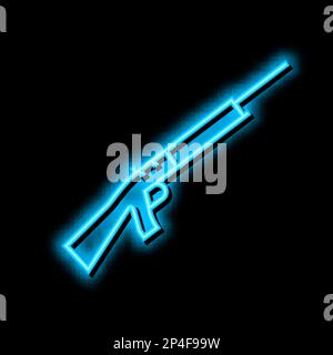 figura dell'icona del neon dell'arma del fucile Illustrazione Vettoriale