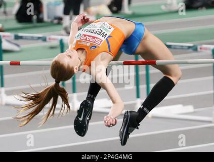 Britt Weerman dei Paesi Bassi durante i Campionati europei di atletica indoor 2023 il 5 marzo 2023 all'Atakoy Arena di Istanbul, Turchia - Foto Laurent Lairys / DPPI Foto Stock