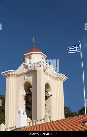 Cipro, monti Troodos, torre campanaria del Monastero di Kykkos. Foto Stock