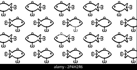 Cartoni animati per la pesca icona o pittogramma. Sport preferito per gli appassionati. Pesce cibo o pesce gancio o fishhook. Giornata nazionale di pesca GO. VECTO Foto Stock