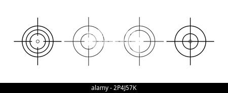 Set mirino vettoriale. Icone a croce per pistole e armi nei videogiochi. Illustrazione Vettoriale