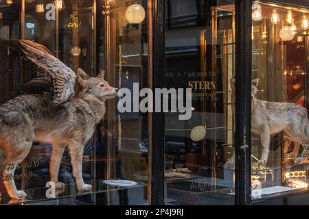 L'ingresso al caffe Stern nel Passage des Panoramas nei 2nd arrontrements di Parigi. Foto Stock