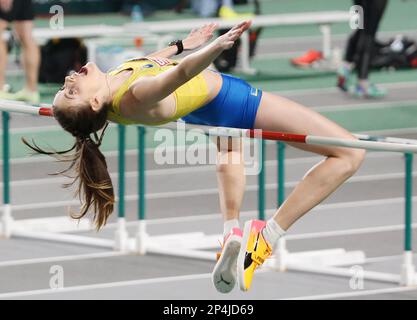 Yaroslava Mahuchikh dell'Ucraina durante i Campionati europei di atletica indoor 2023 il 5 marzo 2023 all'Atakoy Arena di Istanbul, Turchia - Foto: Laurent Lairys/DPPI/LiveMedia Foto Stock