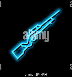 icona a incandescenza al neon con pistola rimmfire Illustrazione Vettoriale