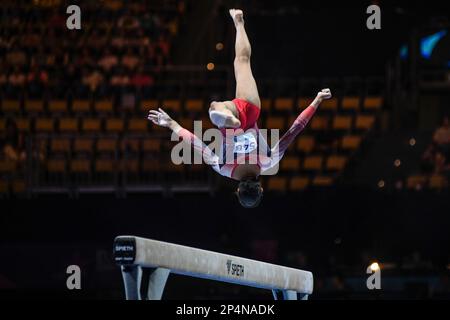 Odine Achampong (Gran Bretagna). Campionato europeo di Monaco 2022: Ginnastica artistica, finali della squadra femminile Foto Stock