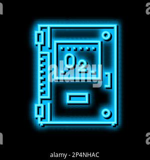illustrazione dell'icona del bagliore al neon del pool ozonator Illustrazione Vettoriale