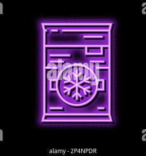 icona di incandescenza al neon con compressione immediata a freddo Illustrazione Vettoriale