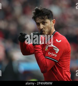 Leverkusen, Germania. 05th Mar, 2023. Sardar Azmoun (Bayer), Leverkusen, Germania. 05th Mar, 2023. 1. Bundesliga, giorno 23, Bayer 04 Leverkusen-Hertha BSC Berlin. LE NORMATIVE DFL VIETANO QUALSIASI USO DI FOTOGRAFIE COME SEQUENZE DI IMMAGINI E/O QUASI-VIDEO Credit: Juergen Schwarz/Alamy Live News Foto Stock