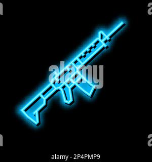 illustrazione dell'icona del fucile centerfire al neon Illustrazione Vettoriale
