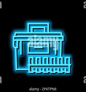 illustrazione dell'icona della luce al neon della scatola delle munizioni Illustrazione Vettoriale