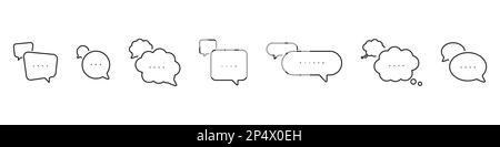 Icona delle bolle vocali consente di impostare lo stile della linea Illustrazione Vettoriale