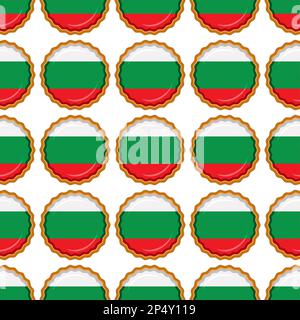 Pattern cookie con bandiera paese Bulgaria in gustoso biscotto, pattern cookie consistono di bandiera paese Bulgaria su biscotto naturale, biscotto fresco w Illustrazione Vettoriale