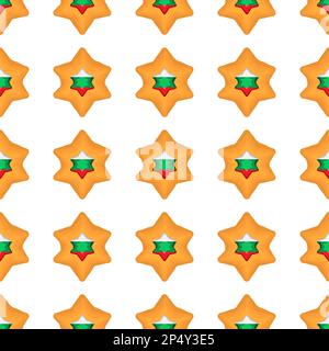 Pattern cookie con bandiera paese Bulgaria in gustoso biscotto, pattern cookie consistono di bandiera paese Bulgaria su biscotto naturale, biscotto fresco w Illustrazione Vettoriale