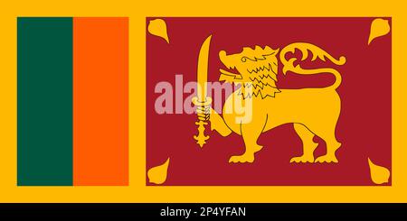 Bandiera nazionale della Repubblica democratica socialista dello Sri Lanka Foto Stock