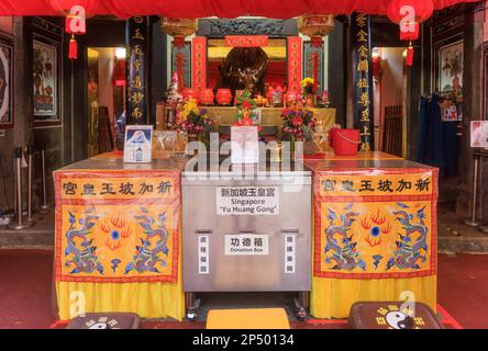 Yu Huang Gong o Tempio dell'Imperatore della Giada Celeste, Telok Ayer Street, Singapore Foto Stock